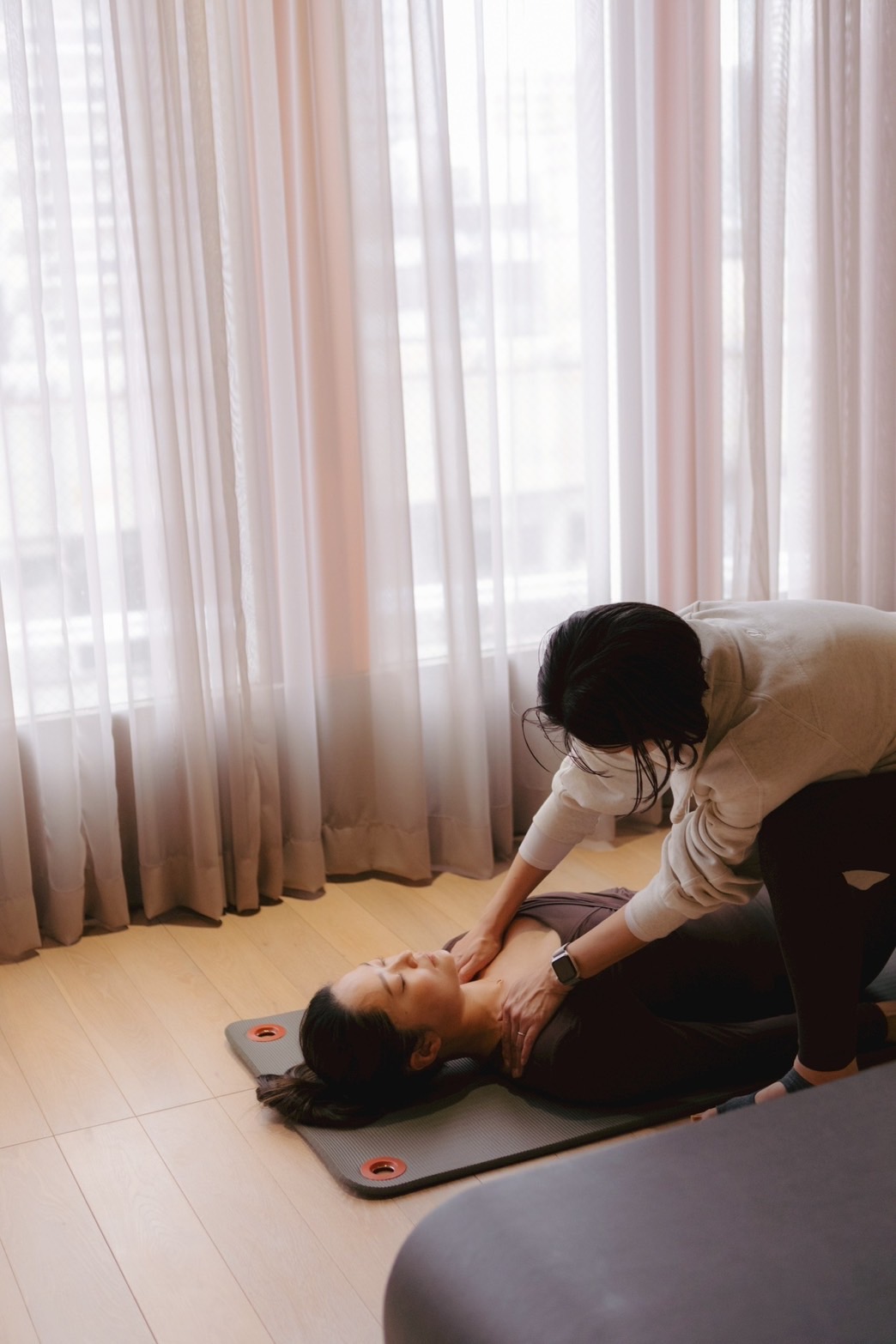 呼吸にフォーカスしたレッスンの様子